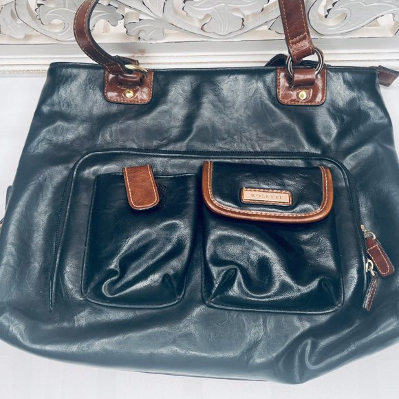 Rosetti Navy Faux Leather Tote Bag – Vintage Late 1990s / Early 2000s - Picture 6 of 12